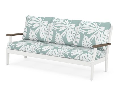 POLYWOOD® Braxton Deep Seating Sofa in White / Kona / Leaf Glacier Spa