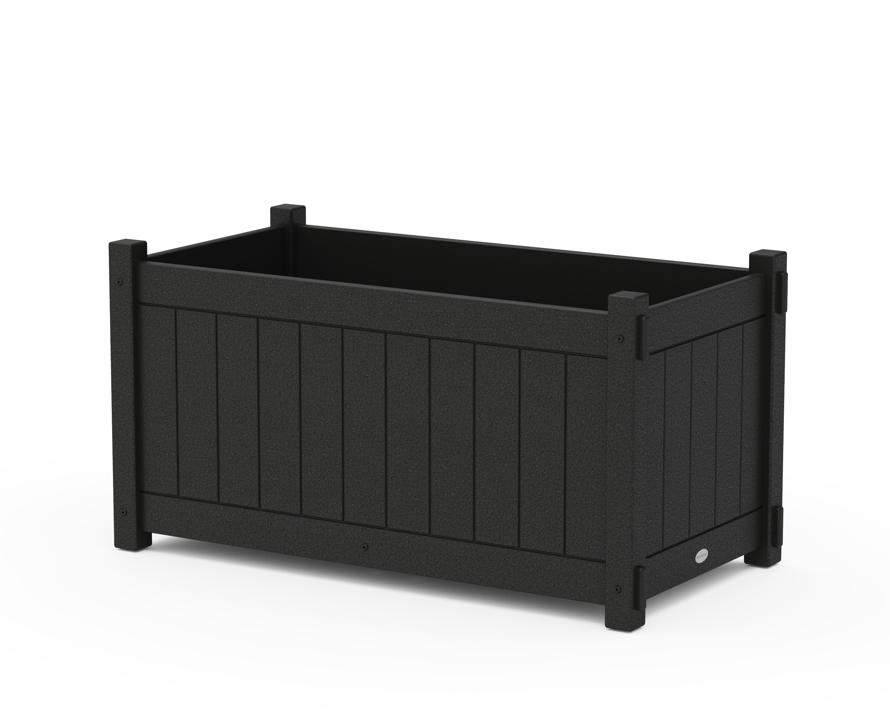 POLYWOOD® Vineyard Large Rectangle Double Planter Box in Black