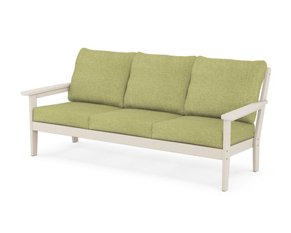 Country Living Cottage Deep Seating Sofa in Sand / Chartreuse Boucle