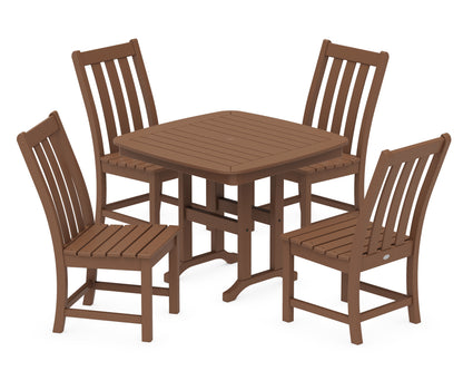 POLYWOOD® Vineyard 5-Piece Side Chair Dining Set in Teak
