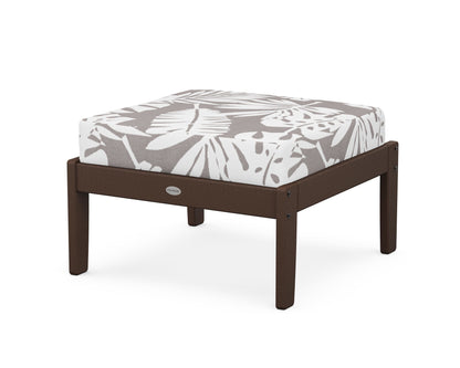 POLYWOOD® Braxton Deep Seating Ottoman in Mahogany / Leaf Grey Mist
