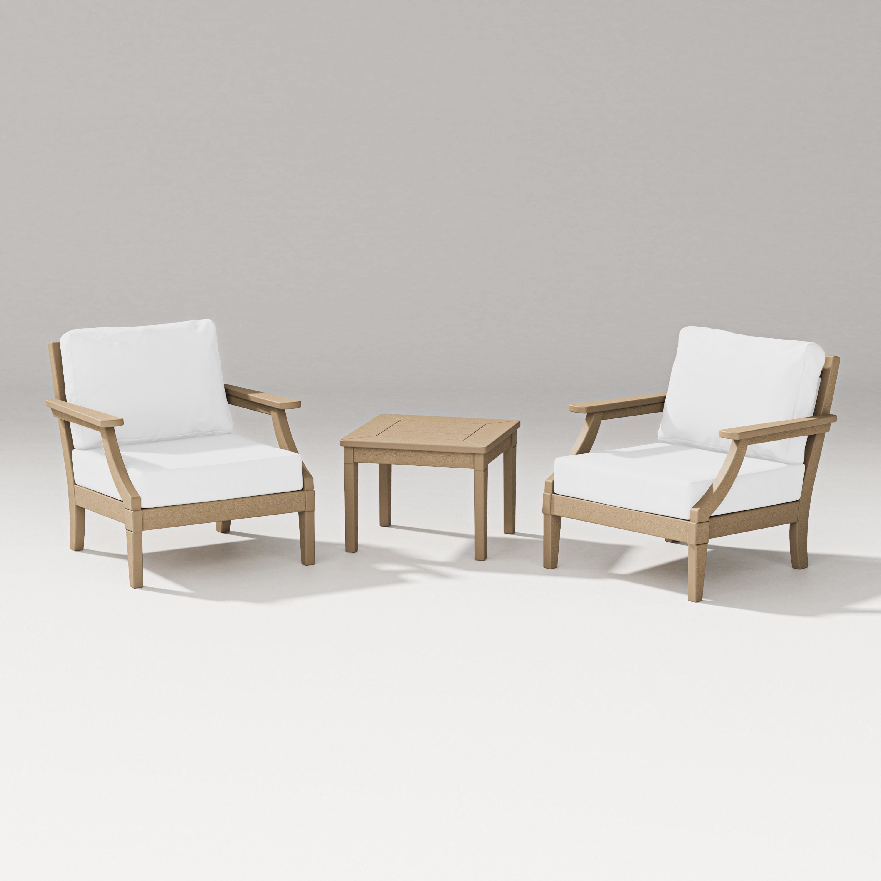 PW Designer Series Estate 3-Piece Lounge Chair Set in Vintage Sahara / Natural