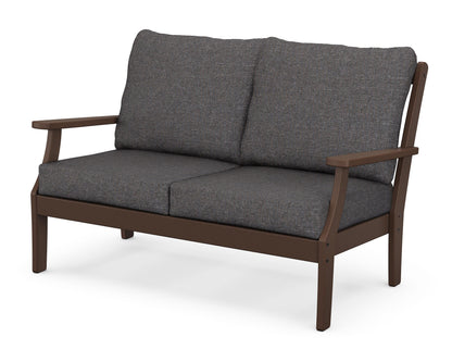 POLYWOOD® Braxton Deep Seating Loveseat in Mahogany / Ash Charcoal