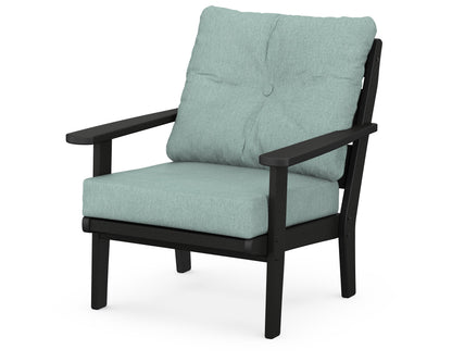 POLYWOOD® Lakeside Deep Seating Chair in Black / Glacier Spa