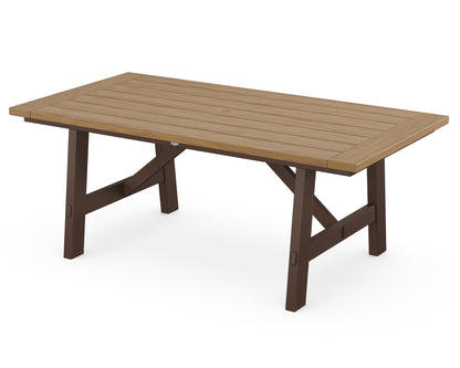 POLYWOOD® Rustic Farmhouse 39" x 75" Dining Table in Mahogany / Natural