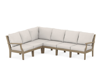 POLYWOOD® Braxton Modular 6-Piece Deep Seating Set in Vintage Sahara / Cast Ash