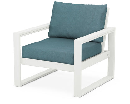 POLYWOOD® EDGE Club Chair in Vintage White / Ocean Teal