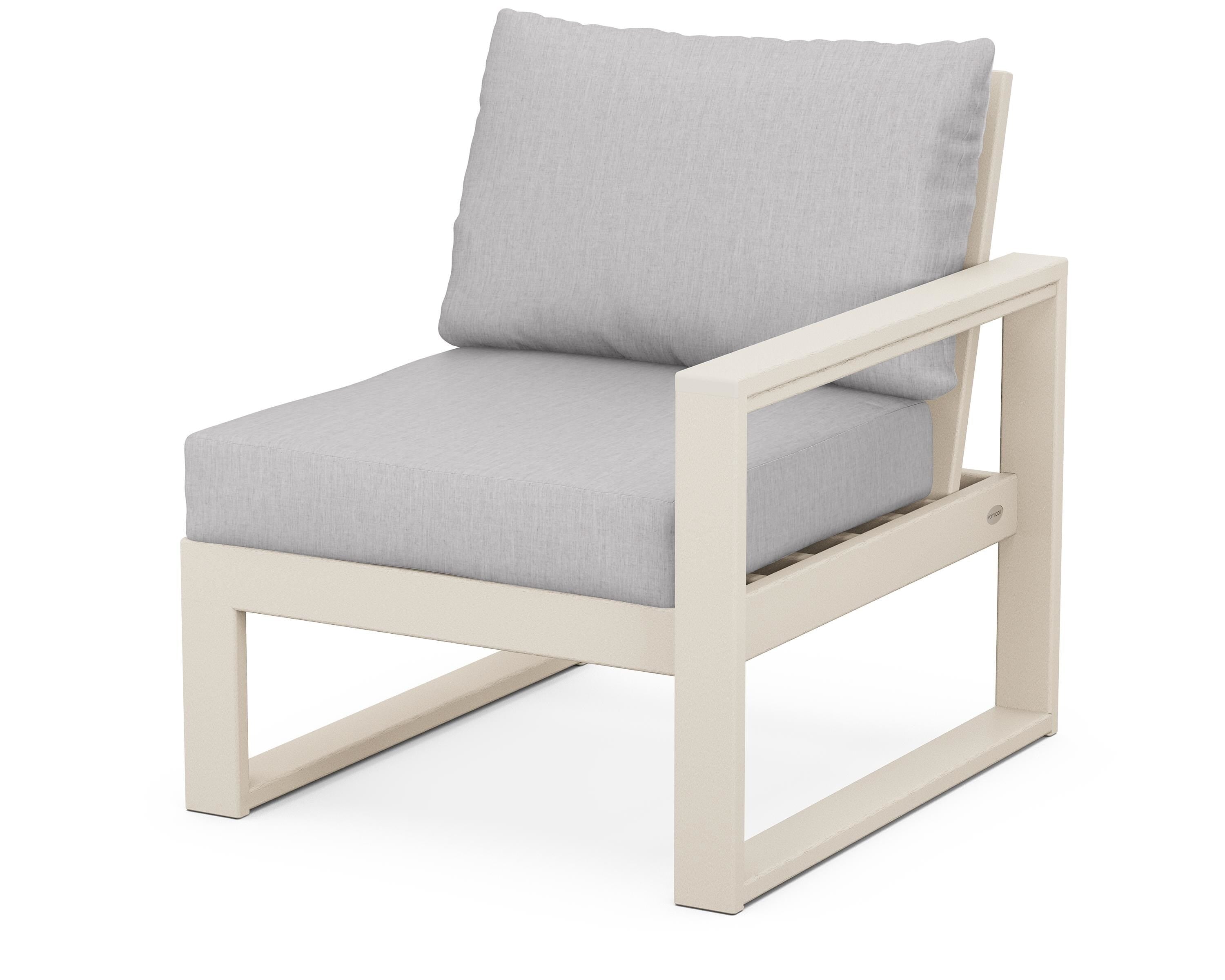 POLYWOOD® EDGE Modular Right Arm Chair in Sand / Granite