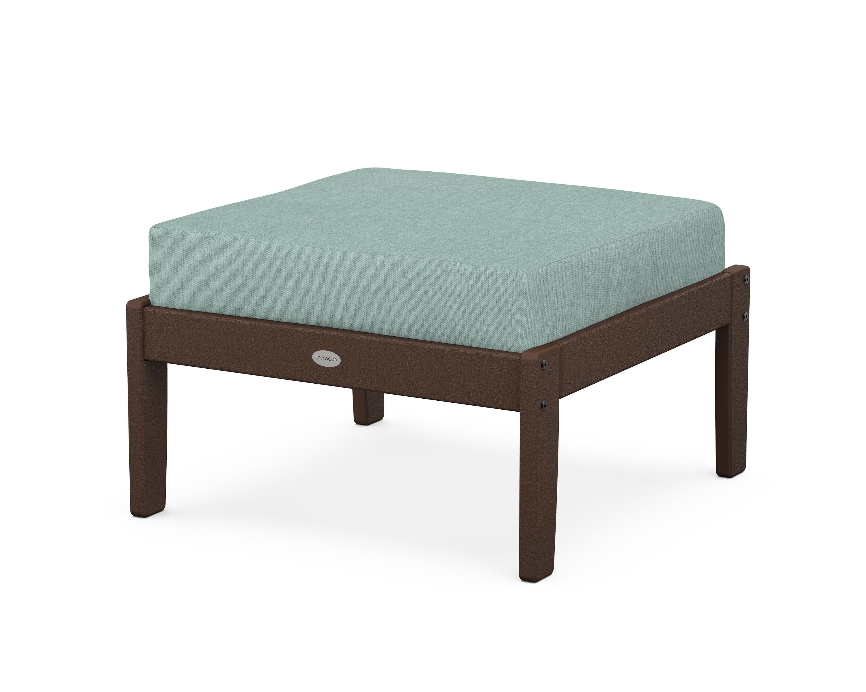 POLYWOOD® Braxton Deep Seating Ottoman in Mahogany / Glacier Spa