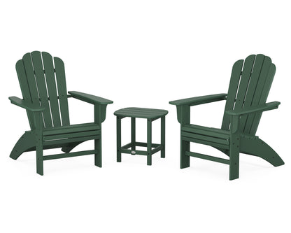 Country Living Cottage Curveback Adirondack Chair 3-Piece Set in Green