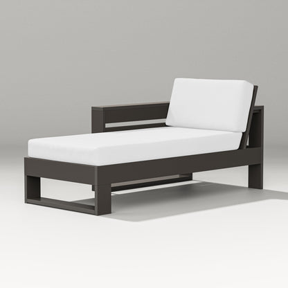 PW Designer Series Latitude Modular Left Arm Chaise in Vintage Coffee / Natural