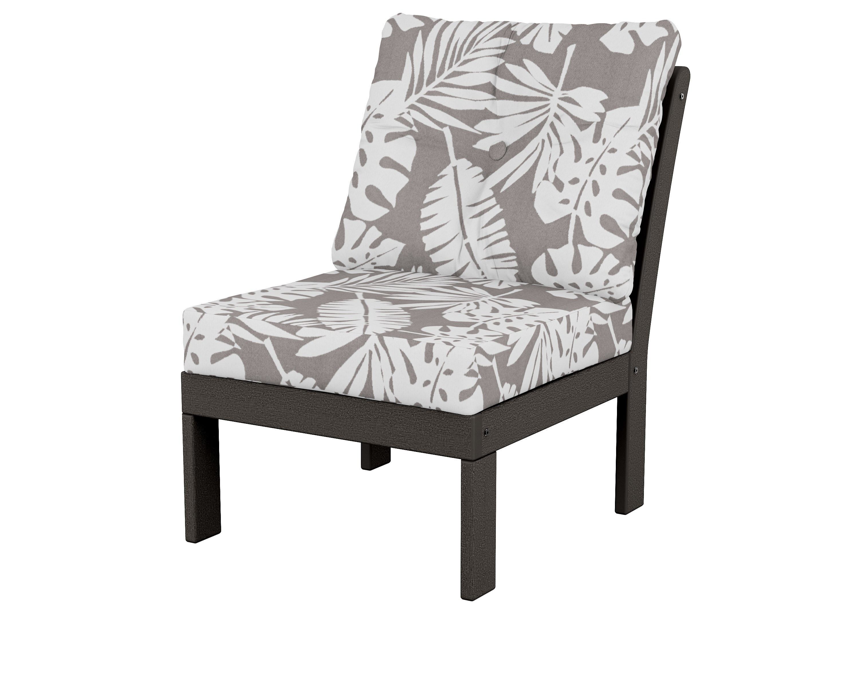 POLYWOOD® Vineyard Modular Armless Chair in Vintage Coffee / Leaf Grey Mist