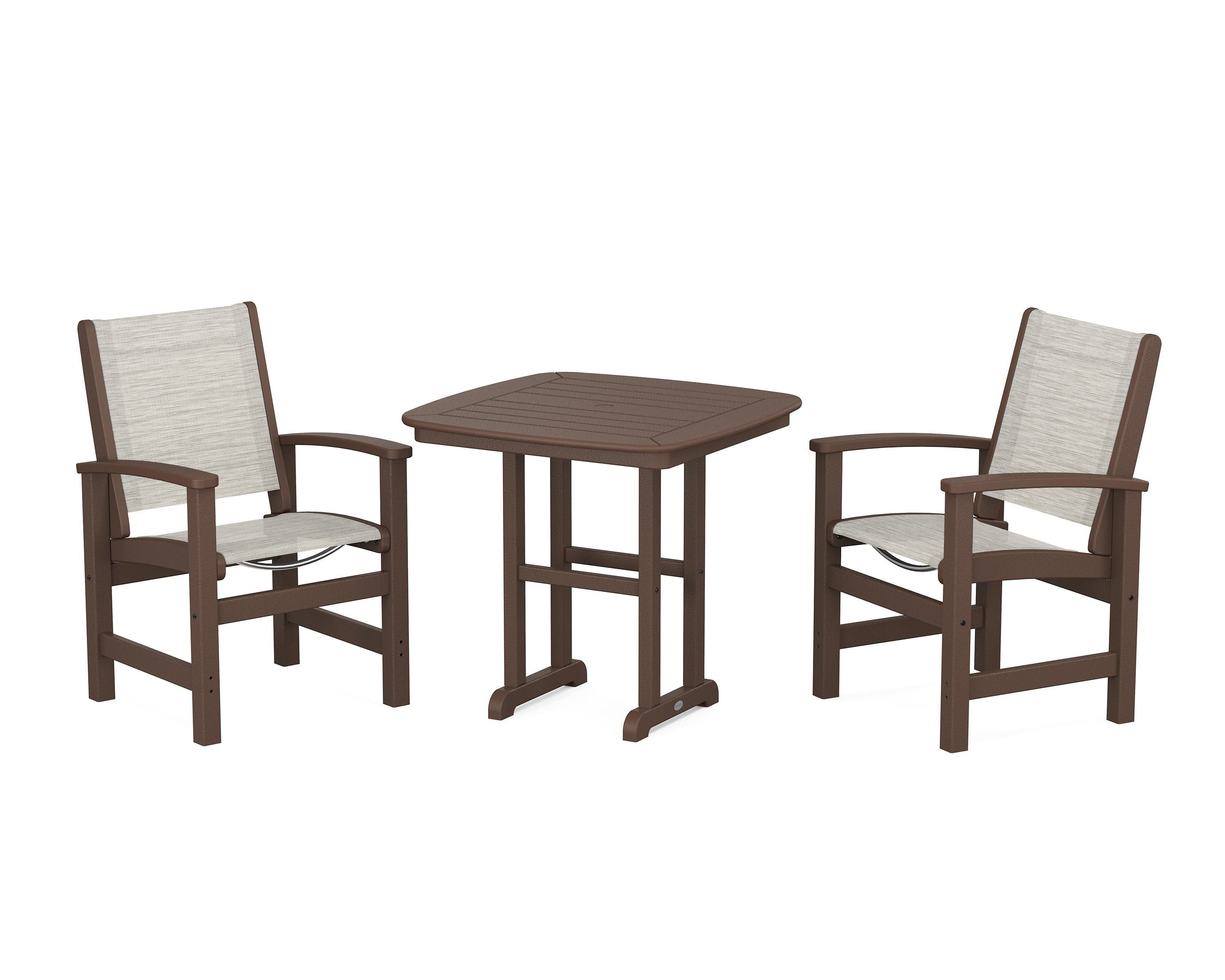 POLYWOOD® Coastal 3-Piece Dining Set in Mahogany / Birch Sling