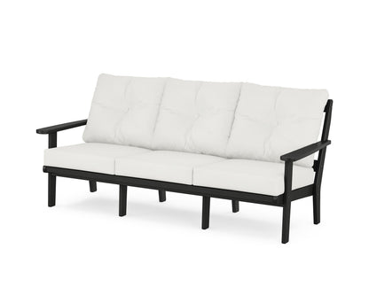 POLYWOOD® Mission Deep Seating Sofa in Black / Natural Linen