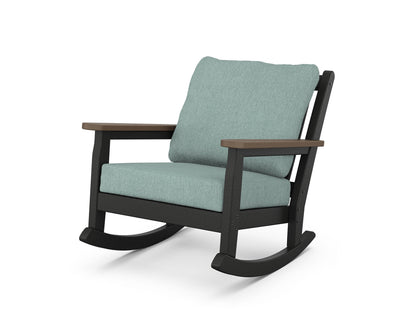 POLYWOOD® Chippendale Deep Seating Rocking Chair in Black / Kona / Glacier Spa