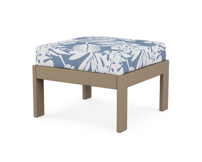 POLYWOOD® Vineyard Modular Ottoman in Vintage Sahara / Leaf Sky Blue