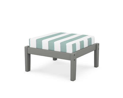 Unbranded Deep Seating Ottoman in Slate Grey / Cabana Stripe Glacier Spa