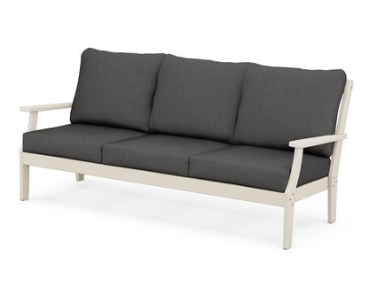 POLYWOOD® Braxton Deep Seating Sofa in Sand / Spectrum Carbon
