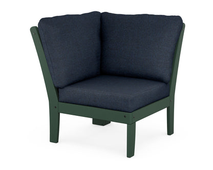 POLYWOOD® Braxton Modular Corner Chair in Green / Marine Indigo
