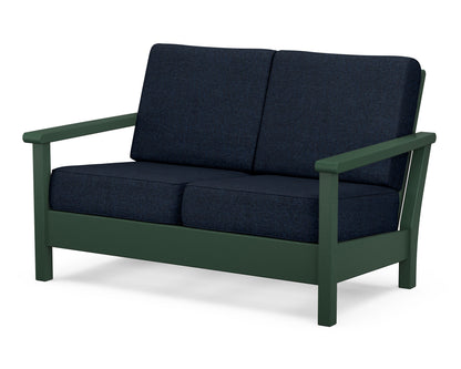 POLYWOOD® Harbour Deep Seating Loveseat in Green / Marine Indigo
