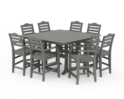 Draper James™ by  POLYWOOD® Savannah 9-Piece Square Counter Set with Trestle Legs in Slate Grey