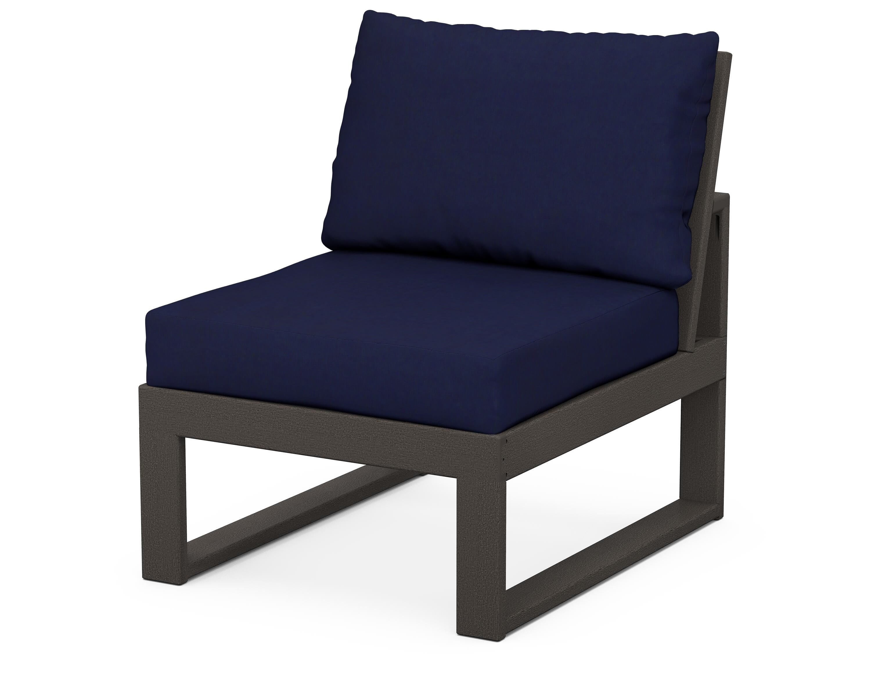 Unbranded Modular Armless Chair in Vintage Coffee / Navy