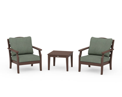 Draper James™ by  POLYWOOD® Savannah 3-Piece Deep Seating Set in Mahogany / Cast Sage