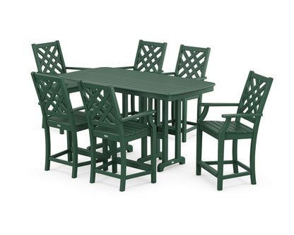 Country Living Wovendale Arm Chair 7-Piece Counter Set in Green