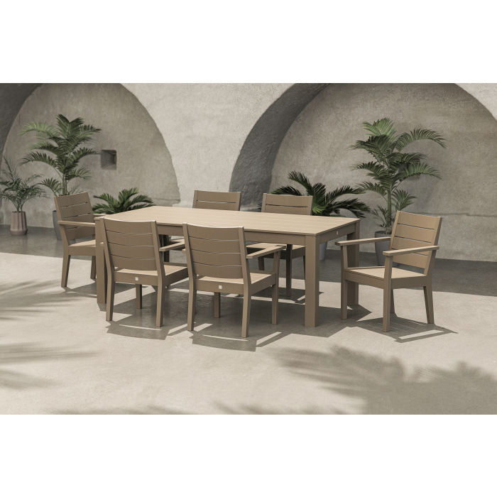 Latitude 7-piece Arm Chair Dining Set - Parsons 84"