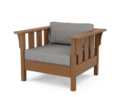 Martha Stewart by POLYWOOD® Acadia Deep Seating Chair in Teak / Grey Mist