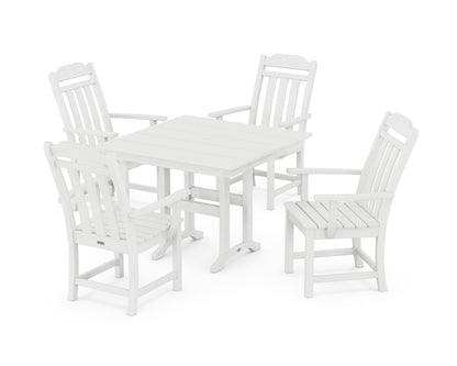 Country Living Cottage 5-Piece Farmhouse Dining Set in White