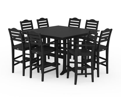 Draper James™ by  POLYWOOD® Savannah 9-Piece Square Farmhouse Bar Set with Trestle Legs in Black