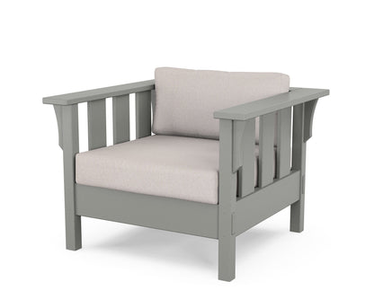 Martha Stewart by POLYWOOD® Acadia Deep Seating Chair in Slate Grey / Dune Burlap