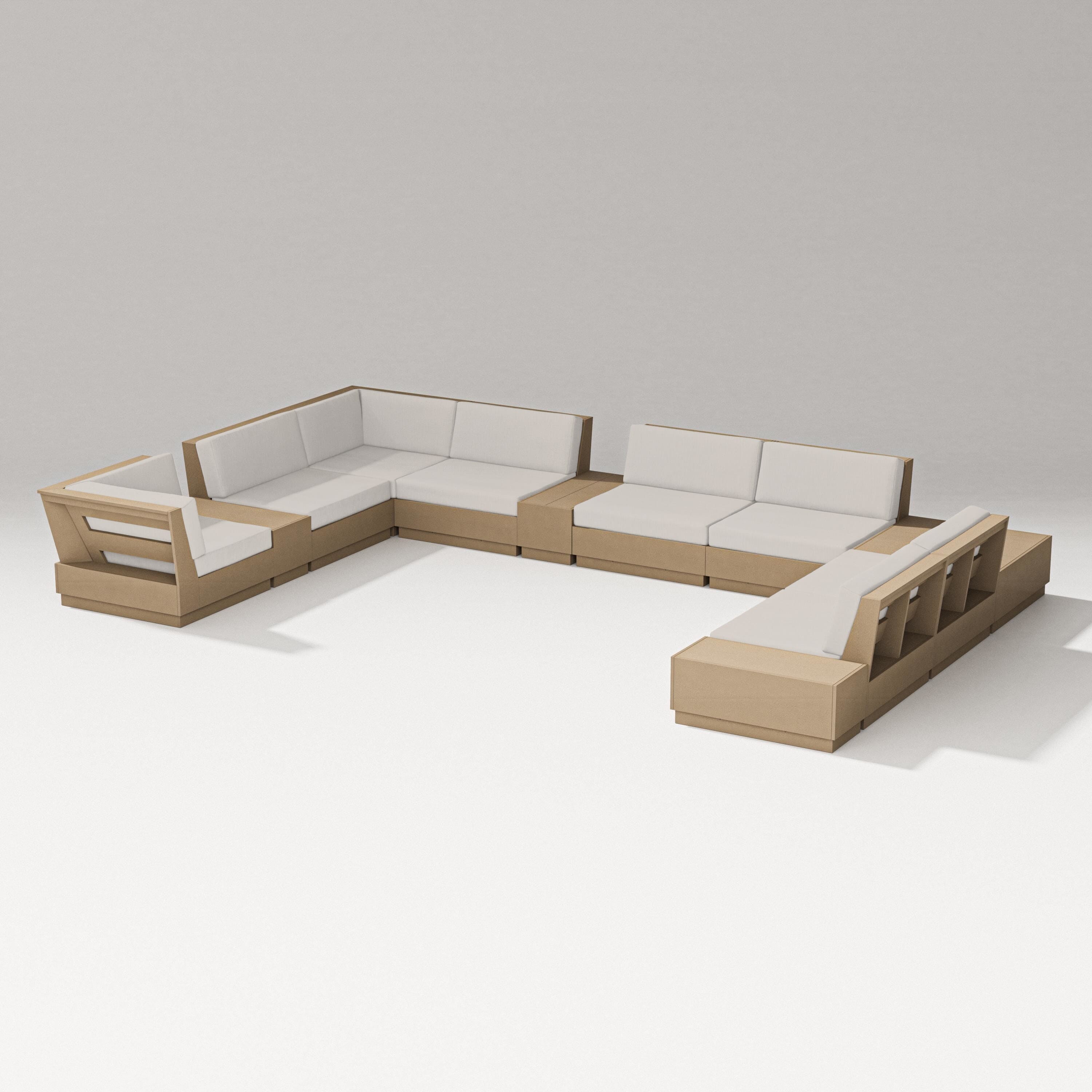 PW Designer Series Elevate 12-Piece Conversation Sectional Set in Vintage Sahara / Cast Ash