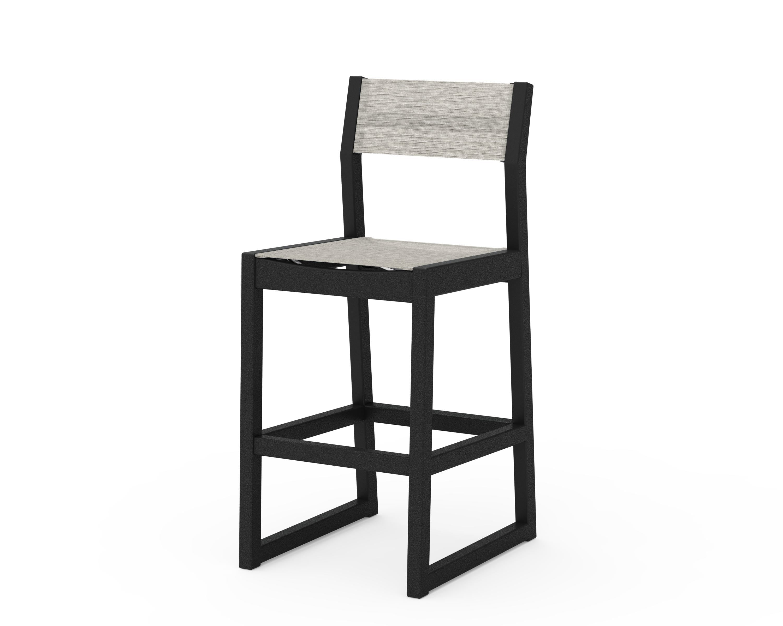 POLYWOOD® EDGE Sling Bar Side Chair in Black / Birch Sling