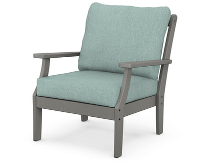 POLYWOOD® Braxton Deep Seating Chair in Slate Grey / Glacier Spa