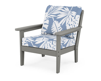 Country Living Cottage Deep Seating Chair in Slate Grey / Leaf Sky Blue