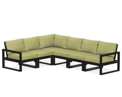 POLYWOOD® EDGE 6-Piece Modular Deep Seating Set in Black / Chartreuse Boucle
