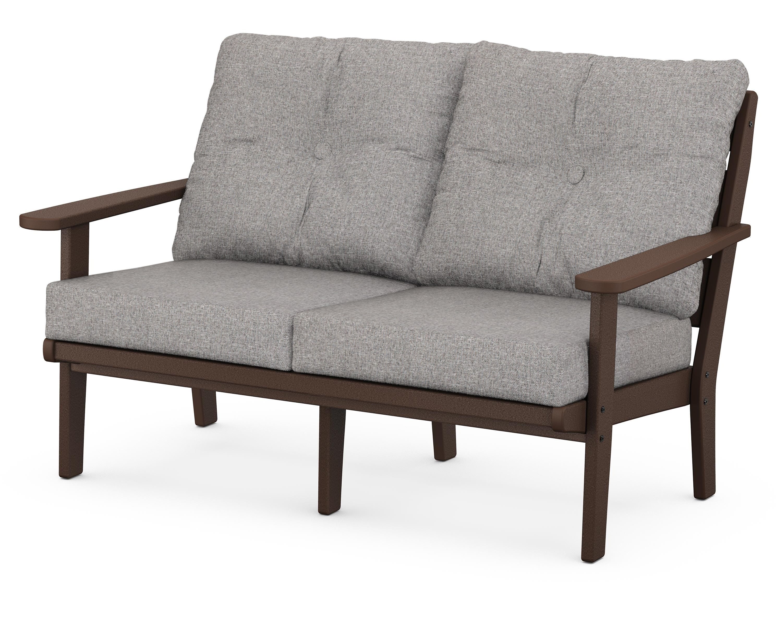 POLYWOOD® Lakeside Deep Seating Loveseat in Mahogany / Grey Mist