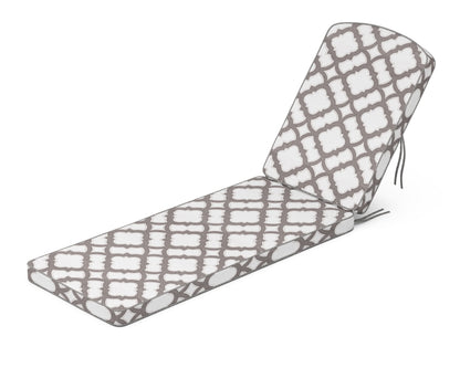 Martha Stewart by POLYWOOD® Chinoiserie Chaise Cushion in Trellis Grey Mist