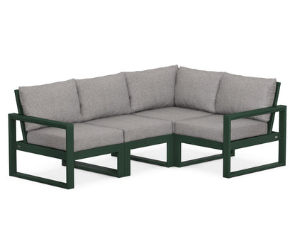 POLYWOOD® EDGE 4-Piece Modular Deep Seating Set in Green / Grey Mist