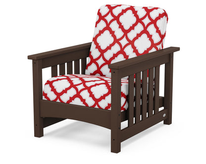 POLYWOOD® Club Mission Chair in Mahogany / Trellis Crimson