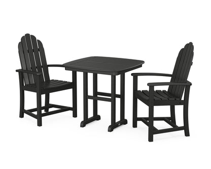 POLYWOOD® Classic Adirondack 3-Piece Dining Set in Black