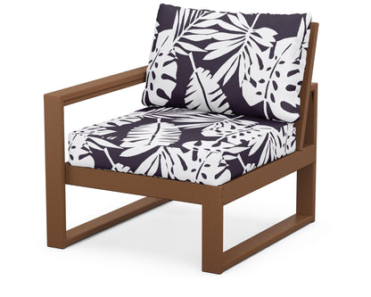 POLYWOOD® EDGE Modular Left Arm Chair in Teak / Leaf Navy