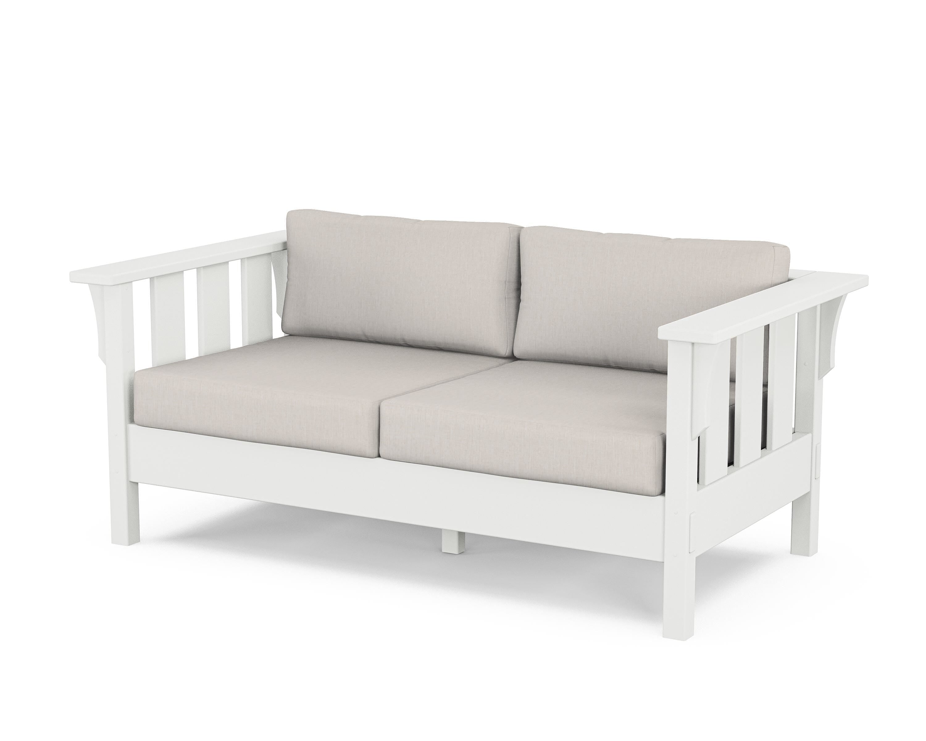 Martha Stewart by POLYWOOD® Acadia Deep Seating Loveseat in White / Cast Ash