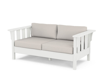 Martha Stewart by POLYWOOD® Acadia Deep Seating Loveseat in White / Cast Ash