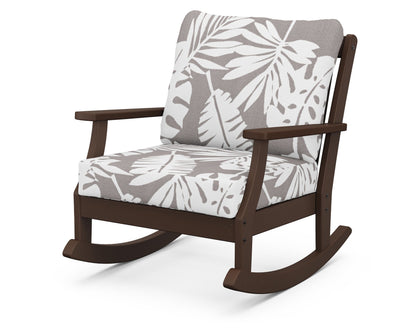 POLYWOOD® Braxton Deep Seating Rocking Chair in Mahogany / Leaf Grey Mist