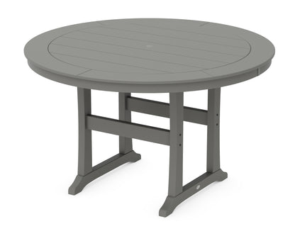 POLYWOOD® Nautical Trestle 60" Round Counter Table in Slate Grey