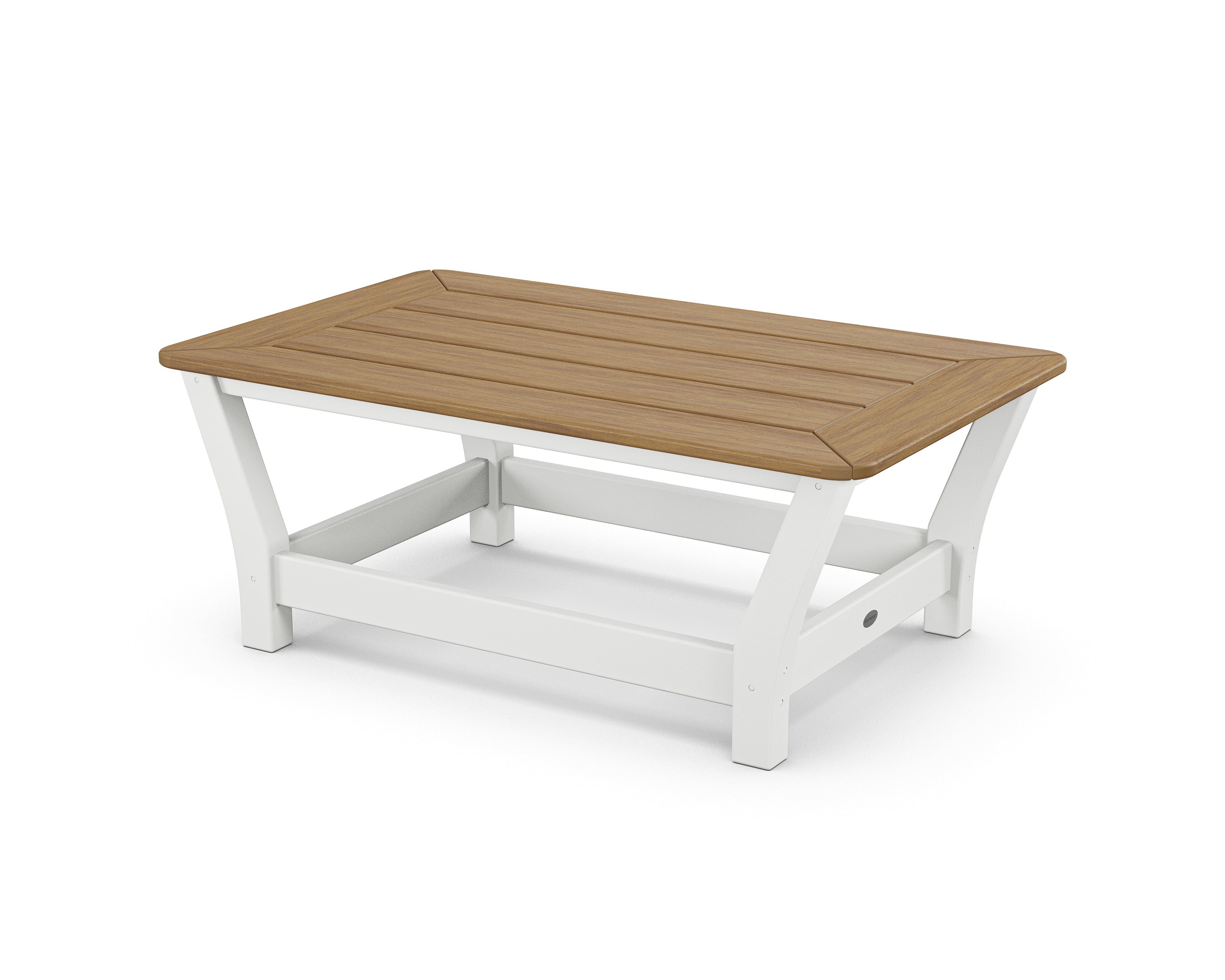 POLYWOOD® Harbour Slat Coffee Table in White / Natural