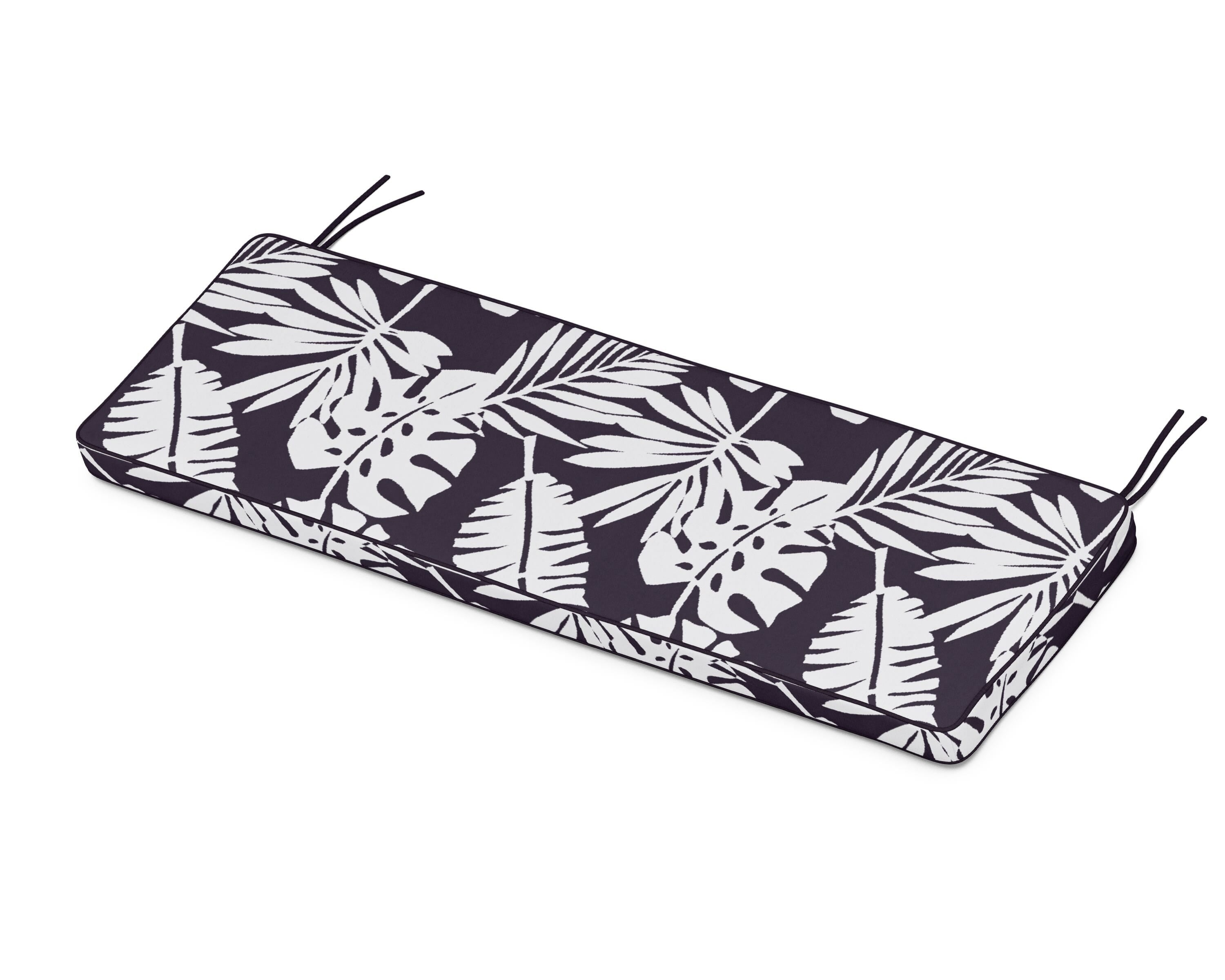 Martha Stewart by POLYWOOD® Chinoiserie Bench Seat Cushion in Leaf Navy